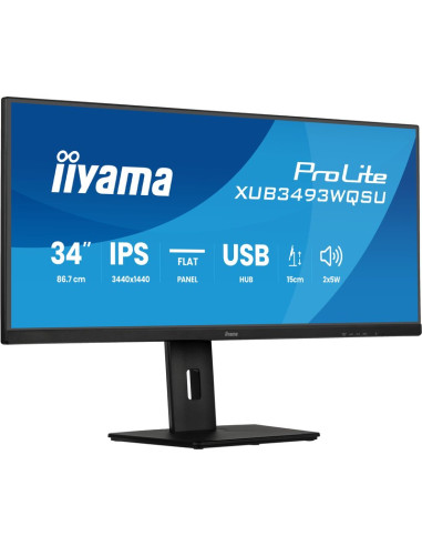 Monitor IIYAMA XUB3493WQSU-B6 - Iiyama prolite xub3493wqsu-b6 monitor led 34" 3440 x 1440 uwqhd @ 120 hz ips 400 cd/m² altavoces