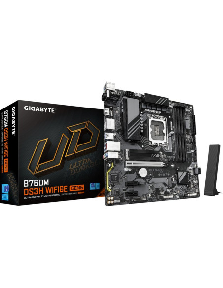 Placa base GIGABYTE B760M DS3H WF6E GEN5 - Placa base gigabyte b760m ds3h ddr4 1700 matx 4xddr4
