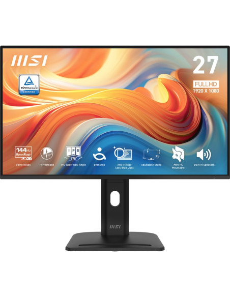 Monitor MSI 9S6-3PE49M-002 - Monitor msi pro mp275pgde e14 led 27" negro, fullhd, ips, hdmi, dp, vga, altavoces, panel 144hz