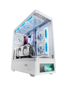 Caja MARS GAMING MCLCDPROW - Caja semitorre atx mc-lcdx pro blanco mars gaming pantalla lcd ips 9.16''/ 3 hdd y 3 ssd/ atx f