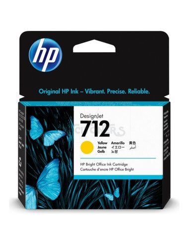 Consumible Gran Formato 3ED69A HP - DESIGNJET STUDI 24-in PRINTER STUDIO STEEL 24-in PRINTERCARTUCHO 712 AMARILLO