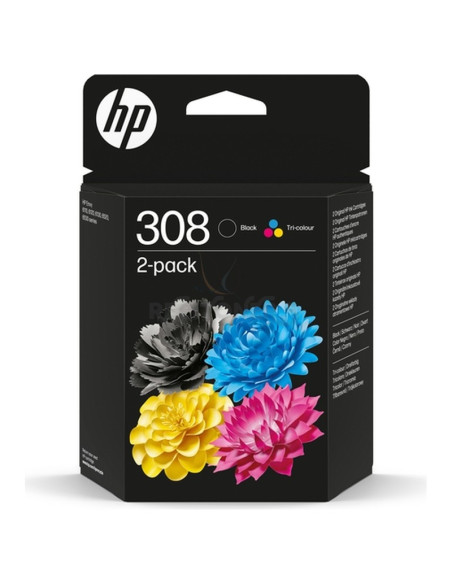 Cartucho de tinta 6L6S6UE HP - HP TINTA PACK NEGRO + TRICOLOR ENVY SERIES 6110, 6120, 6130, 6520, 6530 - Nº 308