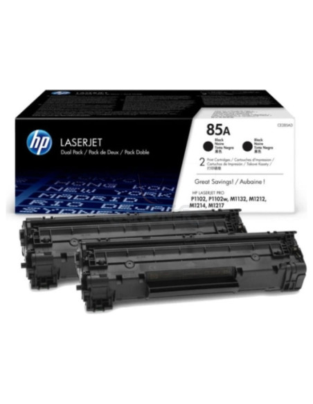 Toner CE285AD HP - HP TONER NEGRO 85 A 1.600 PAG. PACK 2 LASERJET P/1102 LASERJET M/1132MFP/1212/1217