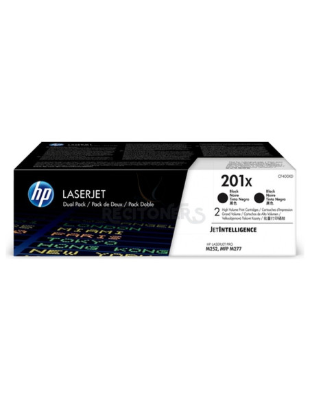 Toner CF400XD HP - HP TONER NEGRO LASERJET PRO M252, M277, 274, MFP /M377 (PACK2) - Nº 201X