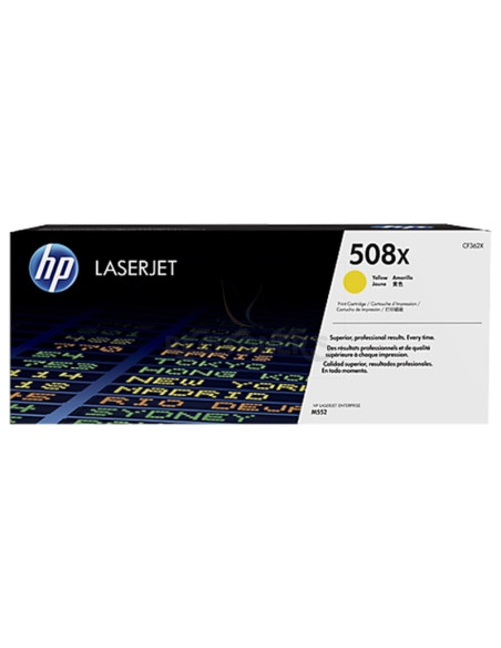 Toner CF362X HP - HP Laserjet M553 Toner 508X Amarillo Alta 9.500 paginas alta capacidad