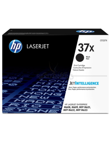 Toner CF237X HP - HP TONER NEGRO LASERJET M608N/DN/X, M609DN/X, M631DN/Z, M632FHT/H, FLOW M631H/M632Z - Nº 37X ALTA CAPACIDAD