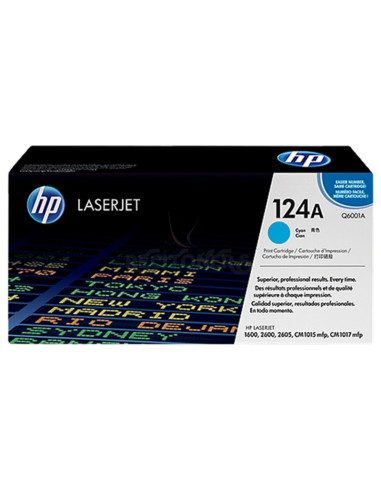 Toner Q6001A HP - HP TONER CIAN 2.000 PAG. LASERJET/2600/2605 SERIES/1600 CM/1015MFP/1017