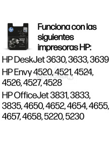 Cartucho de tinta F6U68AE HP - HP Cartucho de tinta original 302XL de alta capacidad negro