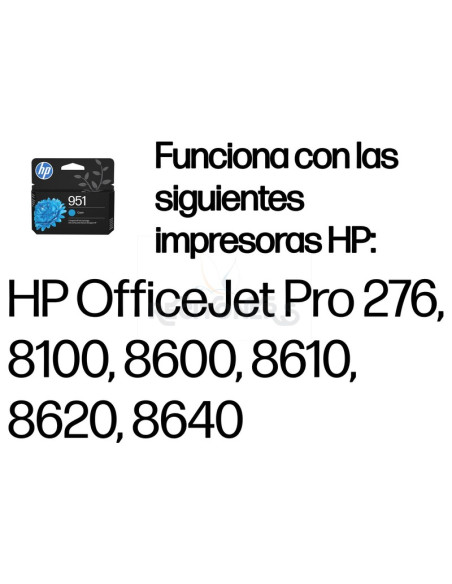 Cartucho de tinta CN050AE HP - HP Cartucho de tinta original 951 cian