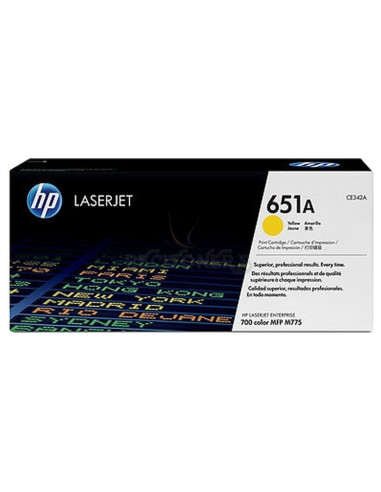 Toner CE342A HP - HP TONER AMARILLO 651A 16.000 PÁGINAS LS ENTERPRISE/700 COLOR MFP/M775