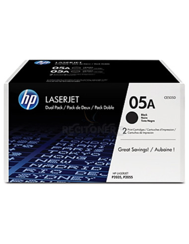 Toner CE505D HP - HP LASERJET P2035/2055D/2055DN TONER NEGRO (PACK 2)