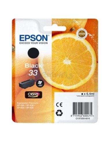 Cartucho de tinta C13T33314012 EPSON - EPSON Expression Home XP-530 Cartucho Negro Nº33