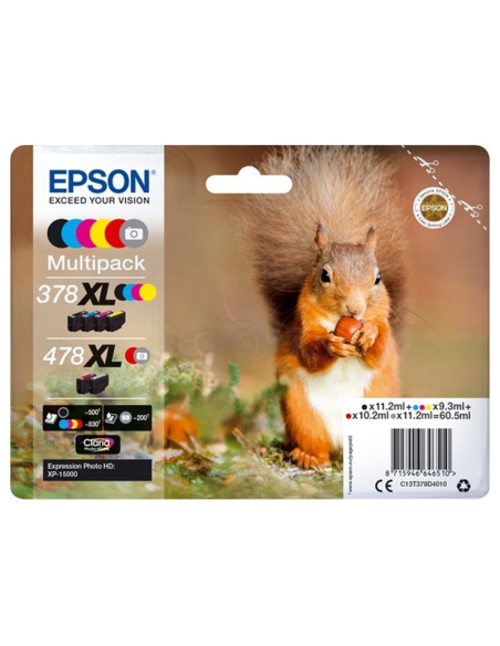 Toner C13T379D4010 EPSON - Epson Multipack negro / cian / magenta / amarillo / Rojo / Gris C13T379D4010 (378XL / 478XL)