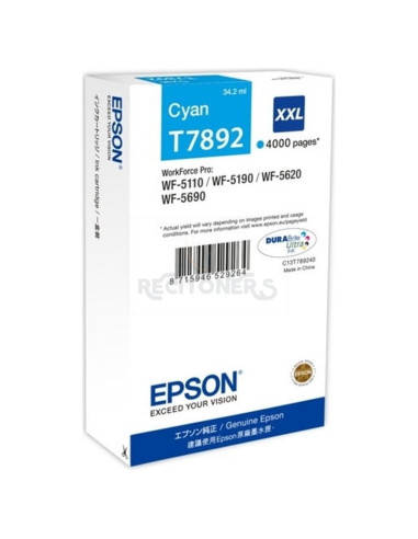 Cartucho de tinta C13T789240 EPSON - EPSON Cartucho Cian 79XXL 4000 paginas WorkForce Pro WF-5xxx Series