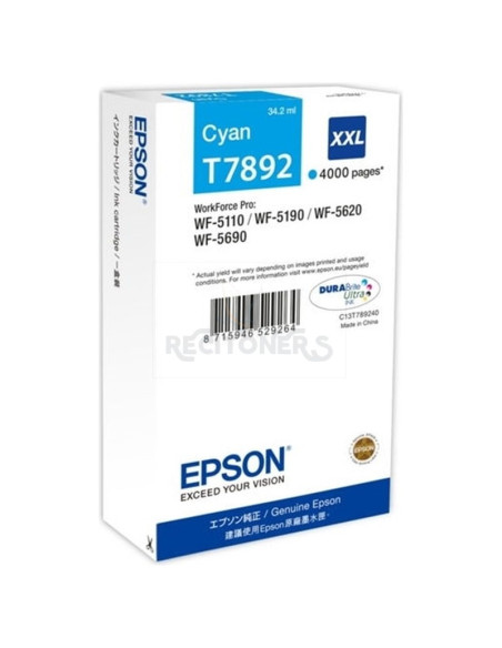 Cartucho de tinta C13T789240 EPSON - EPSON Cartucho Cian 79XXL 4000 paginas WorkForce Pro WF-5xxx Series
