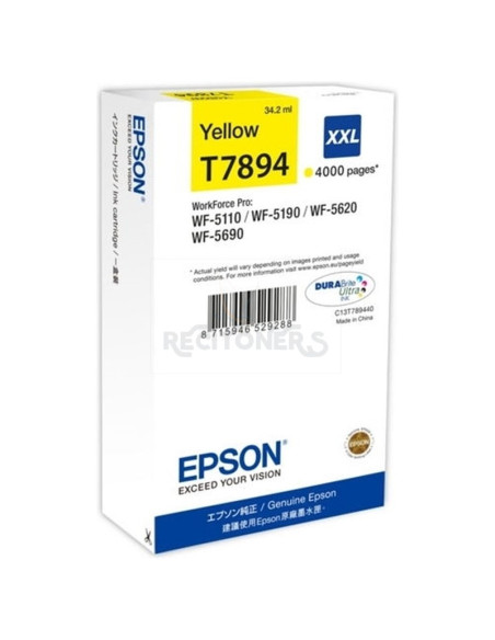 Cartucho de tinta C13T789440 EPSON - EPSON Cartucho Amarillo 79XXL 4000 paginas WorkForce Pro WF-5xxx Series