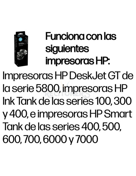Cartucho de tinta 1VV21AE HP - HP Botella de Tinta Original GT53XL negra de 135 ml Negro