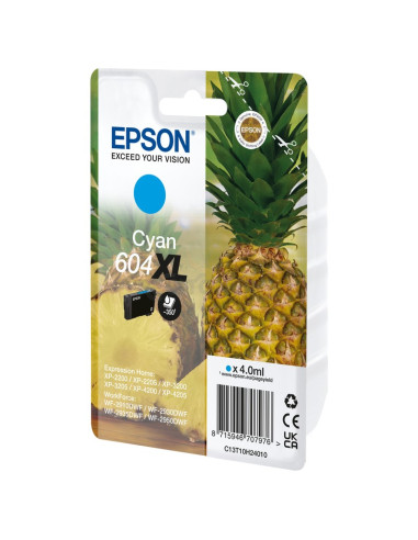 Cartucho de tinta C13T10H24020 EPSON - EPSON Tinta cian 604XL Piña