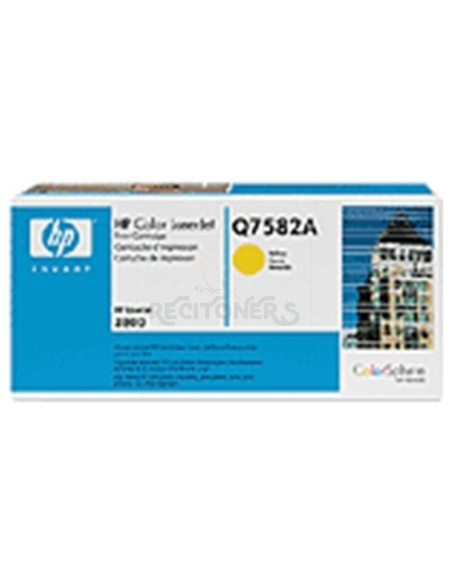 Toner Q7582A HP - HP TONER AMARILLO 6.000 PAG. LASERJET COLOR/3800/CP3505