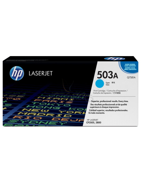 Toner Q7581A HP - HP Cartucho de tóner original LaserJet 503A cian