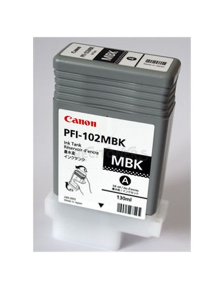 Cartucho de tinta 0894B001AA CANON - CANON CARTUCHO NEGRO MATE PFI102MBK 130ML LP/17/24 IPF/500/600/700/710/610/605/720/755