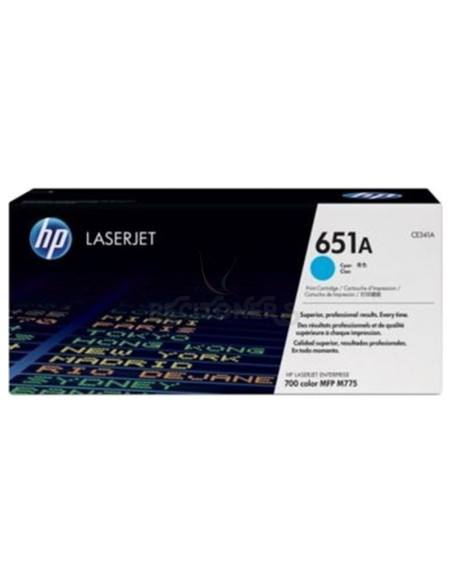 Toner CE341A HP - HP TONER CIAN 651A 16.000 PÁGINAS LS INTERPRISE/700 COLOR MFP/M775