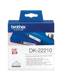 Papeleria DK22210 BROTHER - BROTHER CINTA CONTINUA DE PAPEL TÉRMICO ADHESIVO - BLANCO - 29MMX30,48M 2
