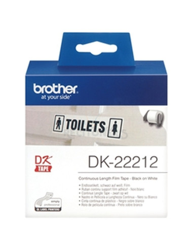 Papeleria DK22212 BROTHER - BROTHER Rollo de Cinta de Pelicula Plastica Continua Blanca de 62mm x 15,24m