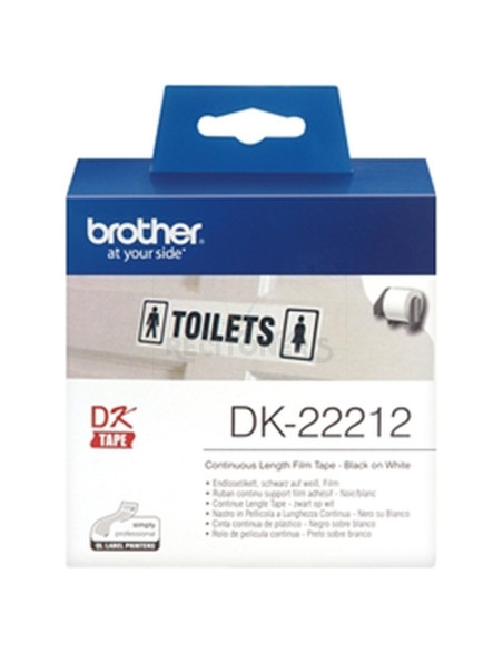 Papeleria DK22212 BROTHER - BROTHER Rollo de Cinta de Pelicula Plastica Continua Blanca de 62mm x 15,24m