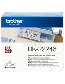 Papeleria DK22246 BROTHER - BROTHER Cinta continua adhesiva de papel termico (blanca). Ancho: 103 mm. Longitud: 30,48 m 2