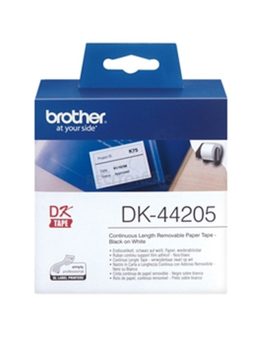 Papeleria DK44205 BROTHER - BROTHER CINTA CONTINUA DE PAPEL TÉRMICO REMOVIBLE - BLANCO - 62MMX30,48M