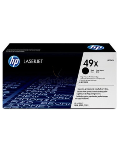 Toner Q5949X HP - HP TONER LASER NEGRO LASERJET SMART 1320 1320N 1320NW 1320TN LASERJET 3390 3392 - 49 X