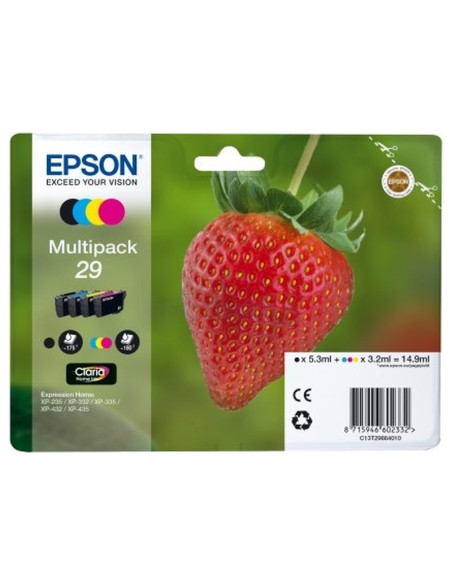 Cartucho de tinta C13T29864012 EPSON - EPSON Expression Home XP-235,XP332,XP432,XP435 Cartucho Multipack 4 colores nº29
