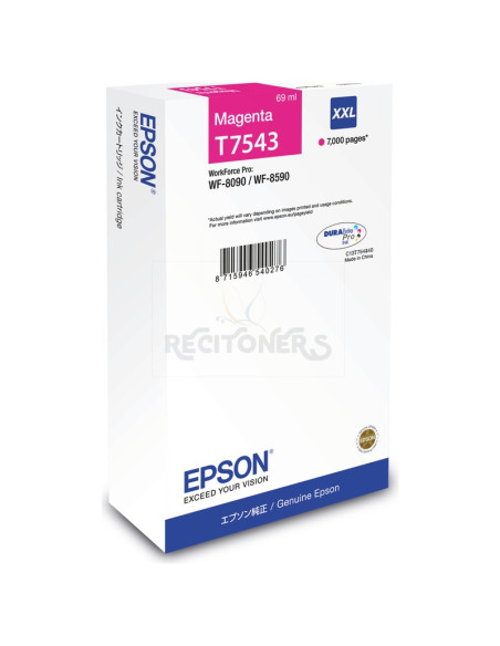 Cartucho de tinta C13T75434N EPSON - EPSON Cartucho Magenta XXL 7000p WF-8x90