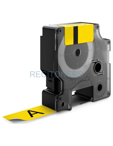 Papeleria S0718450 DYMO - DYMO CINTA DE ETIQUETAS INDUSTRIAL ADHESIVA ID1-12 - NEGRO SOBRE AMARILLO - 12MMX5´5M - VINILO - ROTUL