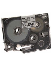 Papeleria TZE131 BROTHER - BROTHER CINTA ROTULADORA LAMINADA TEXTO NEGRO SOBRE TRANSPARENTE 12MMX8M 2