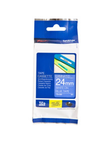 Papeleria TZe555 BROTHER - CINTA LAMINADA. TEXTO BLANCO SOBRE FONDO AZUL. ANCHO: 24 MM.LONGITUD: 8 M 2