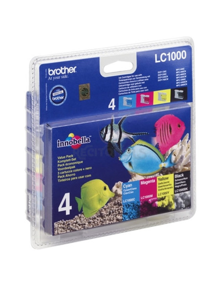 Cartucho de tinta LC1000VALBP BROTHER - BROTHER CARTUCHO RAINBOW PACK 500 PAG. NEGRO/400 PAG