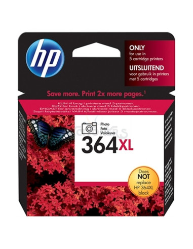 Cartucho de tinta CB322EE HP - HP CARTUCHO FOTO NEGRO Nº364XL 290 PAG. PHOTOSMART/C5380/C6380/D5460/PRO B8550 PS