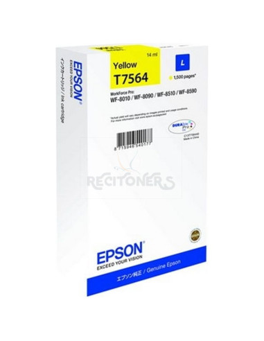 Cartucho de tinta C13T756440 EPSON - EPSON Cartucho Amarillo L 1500p WF-8xxx