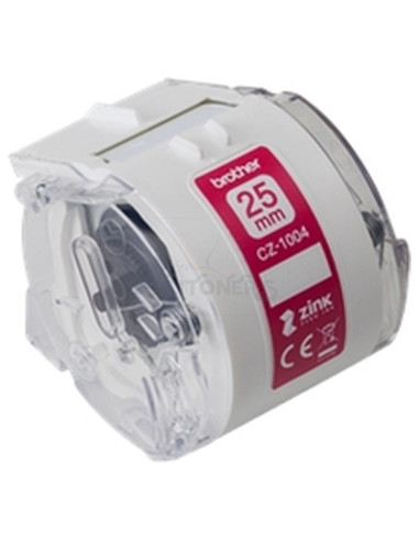 Papeleria CZ1004 BROTHER - BROTHER ROLLO DE CINTA ADHESIVA ZERO INK PARA ETIQUETADORA VC500W CZ1004 2,5CMX5M