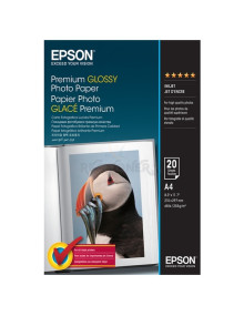 Papeleria C13S041287 EPSON - Epson Papel Premium Glossy Photo 255g, 20 Hojas de A4