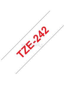 Papeleria TZE242 BROTHER - BROTHER Cinta laminada Texto rojo sobre fondo blanco. Ancho: 18 mm. Longitud: 8 m 2