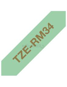 Papeleria TZERM34 BROTHER - BROTHER Cinta de tela satinada no adhesiva. Texto dorado sobre tejido verde menta no adhesivo 2