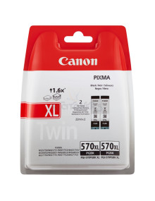 Cartucho de tinta 0318C007 CANON - CANON Cartucho Negro PGI570PGBK XL Pixma MG6850 Twin pack (en Blister)