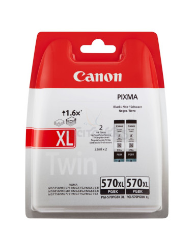 Cartucho de tinta 0318C007 CANON - CANON Cartucho Negro PGI570PGBK XL Pixma MG6850 Twin pack (en Blister)