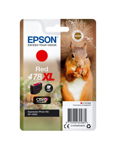 Toner C13T04F54020 EPSON - EPSON Singlepack ROJO 478XL Claria Photo HD Ink ardilla RF+AM
