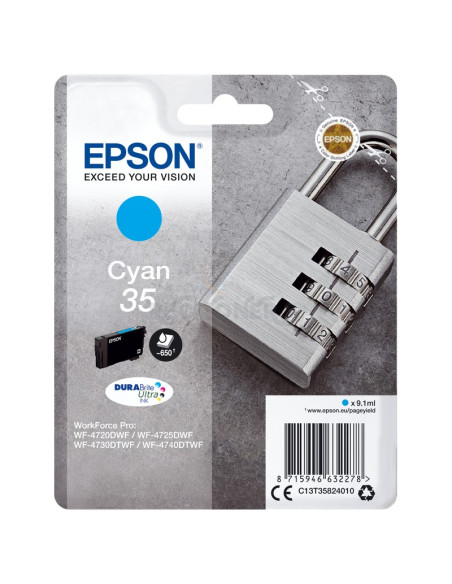 Toner C13T35824020 EPSON - EPSON Singlepack Cyan 35 DURABrite Ultra Ink