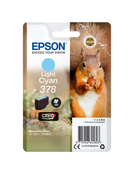 Toner C13T37854020 EPSON - EPSON Singlepack Light Cyan 378 Claria Photo HD Ink con RF