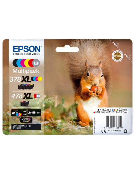 Toner C13T379D4020 EPSON - EPSON Multipack 6-colours 478XL Claria Photo HD Ink RF+AM